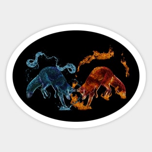 Fire and Water Fox Spirits Sticker